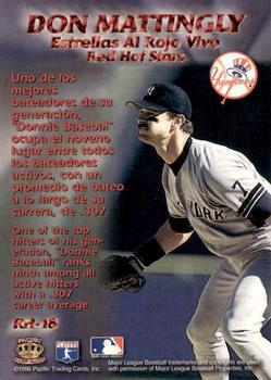 1996 Pacific Prism - Red Hot Stars #RH-18 Don Mattingly Back