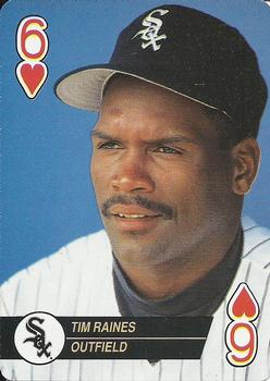 1993 Bicycle Aces Playing Cards #6♥ Tim Raines Front