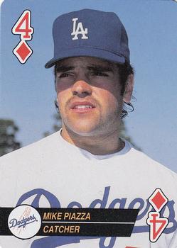 1994 Bicycle Aces Playing Cards #4♦ Mike Piazza Front