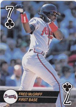 1994 Bicycle Aces Playing Cards #7♣ Fred McGriff Front