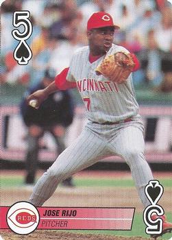 1995 Bicycle Aces Playing Cards #5♠ Jose Rijo Front