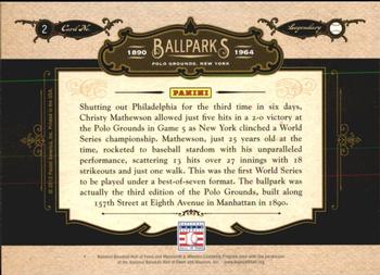 2012 Panini Cooperstown - Ballparks #2 Polo Grounds Back