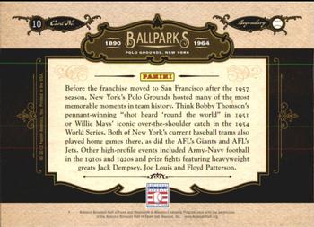 2012 Panini Cooperstown - Ballparks #10 Polo Grounds Back