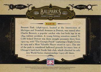 2012 Panini Cooperstown - Ballparks #6 Bennett Park Back