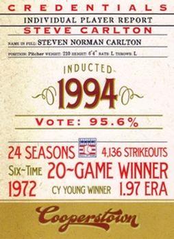 2012 Panini Cooperstown - Credentials #5 Steve Carlton Front