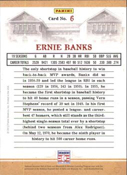 2012 Panini Cooperstown - Credentials #6 Ernie Banks Back
