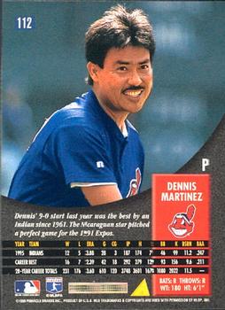 1996 Pinnacle #112 Dennis Martinez Back