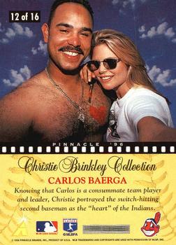 1996 Pinnacle - Christie Brinkley Collection #12 Carlos Baerga Back