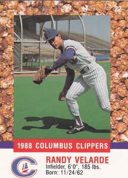 1988 Columbus Clippers Police #22 Randy Velarde Front
