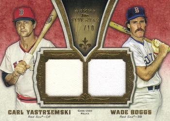 2012 Topps Five Star - Retired Dual Relics #FSDLR-YB Carl Yastrzemski / Wade Boggs Front