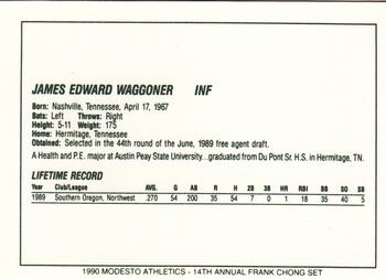 1990 Chong Modesto A's #31 James Waggoner Back