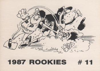 1987 Rookies (Cartoon Back, unlicensed) #11 Bruce Ruffin Back