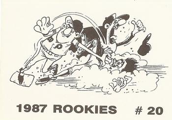 1987 Rookies (Cartoon Back, unlicensed) #20 Bobby Thigpen Back