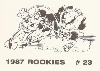 1987 Rookies (Cartoon Back, unlicensed) #23 Mike Stanley Back