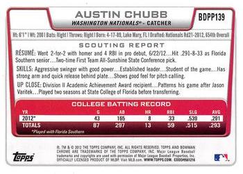 2012 Bowman Draft Picks & Prospects - Chrome Draft Picks #BDPP139 Austin Chubb Back