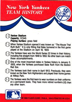 1989 Fleer - Team Stickers #NNO MLB: Minnesota Twins / New York Yankees / San Diego Padres / San Francisco Giants Back