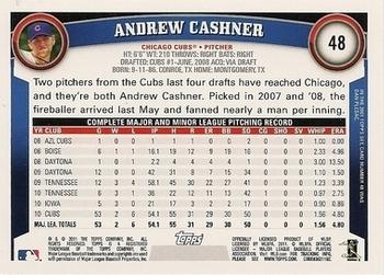 2011 Topps - Black Border #48 Andrew Cashner Back