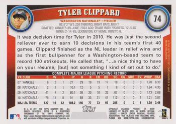 2011 Topps - Black Border #74 Tyler Clippard Back