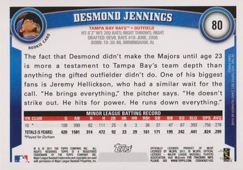 2011 Topps - Black Border #80 Desmond Jennings Back