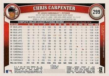 2011 Topps - Black Border #299 Chris Carpenter Back