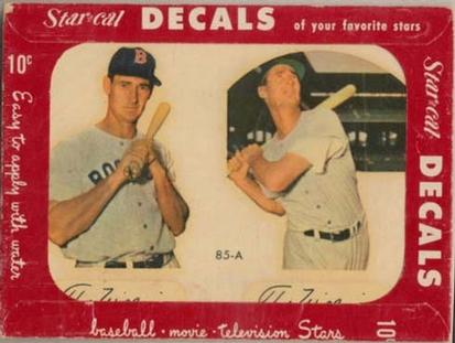 1952 Star-Cal Small Decals #85-A Ted Williams / Ted Williams Front