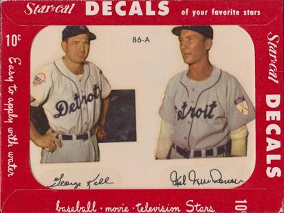 1952 Star-Cal Small Decals #86-A George Kell / Hal Newhouser Front