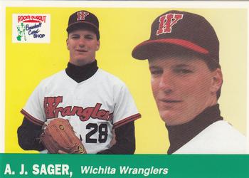 1991 Rock's Dugout Wichita Wranglers #8 A.J. Sager Front
