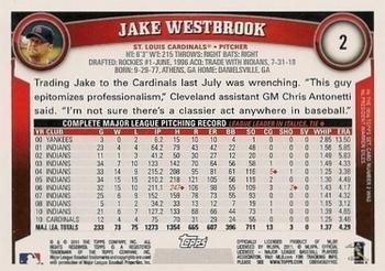 2011 Topps - Diamond Anniversary Limited Edition #2 Jake Westbrook Back
