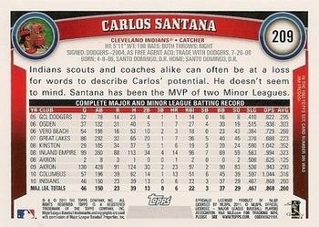 2011 Topps - Diamond Anniversary Limited Edition #209 Carlos Santana Back