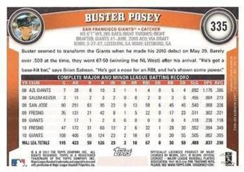 2011 Topps - Diamond Anniversary Limited Edition #335 Buster Posey Back