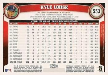 2011 Topps - Diamond Anniversary Limited Edition #553 Kyle Lohse Back