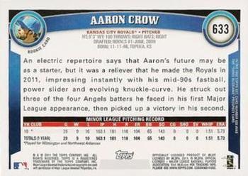 2011 Topps - Diamond Anniversary Limited Edition #633 Aaron Crow Back