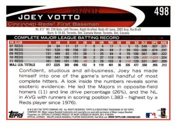 2012 Topps - Gold #498 Joey Votto Back