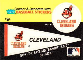 1986 Fleer - Team Stickers #NNO Cleveland Indians Pennant Front