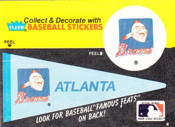 1986 Fleer - Team Stickers #NNO Atlanta Braves Pennant Front
