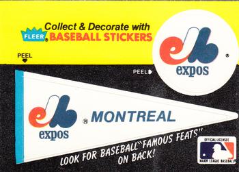 1986 Fleer - Team Stickers #NNO Montreal Expos Pennant Front