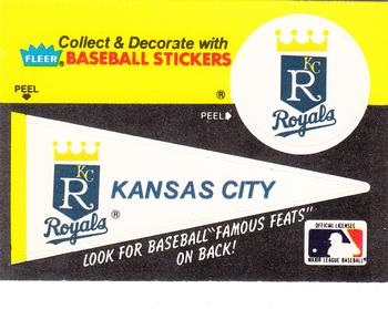 1986 Fleer - Team Stickers #NNO Kansas City Royals Pennant Front