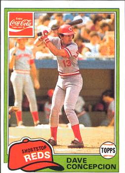 1981 Topps Coca-Cola Cincinnati Reds #3 Dave Concepcion Front