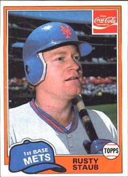 1981 Topps Coca-Cola New York Mets #7 Rusty Staub  Front