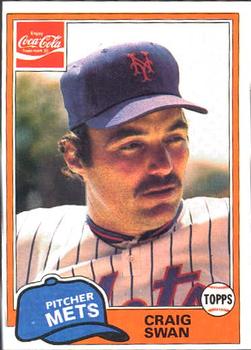 1981 Topps Coca-Cola New York Mets #8 Craig Swan  Front