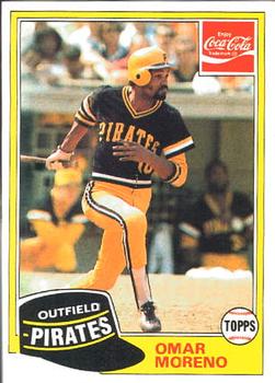 1981 Topps Coca-Cola Pittsburgh Pirates #7 Omar Moreno  Front