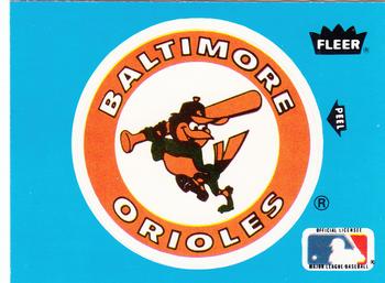 1985 Fleer - Team Stickers Small Print #NNO Baltimore Orioles Logo Front