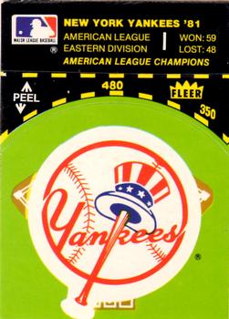 1982 Fleer - Team Stickers #NNO New York Yankees Baseball Diamond Front