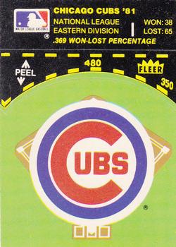 1982 Fleer - Team Stickers #NNO Chicago Cubs Baseball Diamond Front