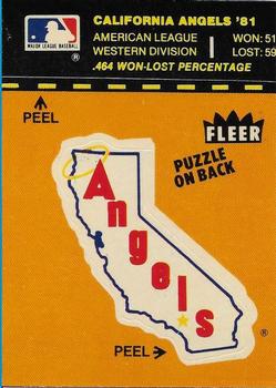 1982 Fleer - Team Stickers #NNO California Angels Logo Front