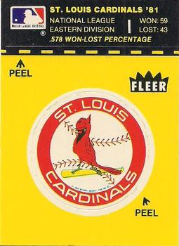 1982 Fleer - Team Stickers #NNO St. Louis Cardinals Logo Front