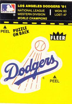 1982 Fleer - Team Stickers #NNO Los Angeles Dodgers Logo Front