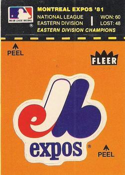 1982 Fleer - Team Stickers #NNO Montreal Expos Logo Front