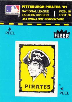 1982 Fleer - Team Stickers #NNO Pittsburgh Pirates Logo (Blue) Front