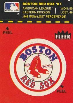 1982 Fleer - Team Stickers #NNO Boston Red Sox Logo Front